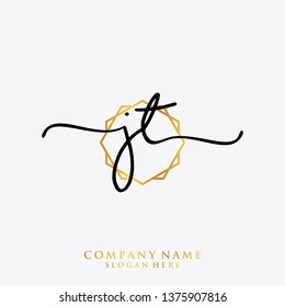JT Initial handwriting logo template