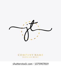 JT Initial handwriting logo template