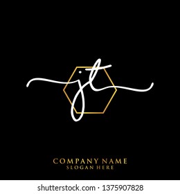 JT Initial handwriting logo template