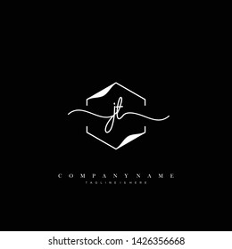 JT initial handwriting logo template vector
