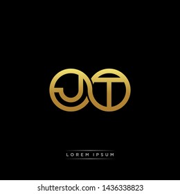 JT initial letter linked circle capital monogram logo modern template