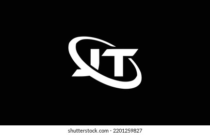 JT Initial Letters logo monogram with up to down style isolated on black background