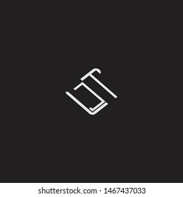JT Initial Logo letters with rotate squere template