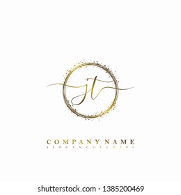 JT Initial luxury handwriting logo vector