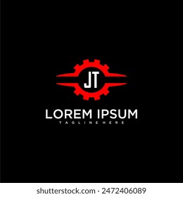 Monograma inicial JT para el Vector de diseño de logotipo automotriz