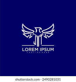 JT initial monogram for business logo with eagle image