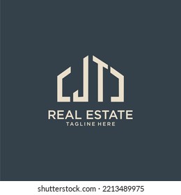 JT initial monogram logo for real estate design