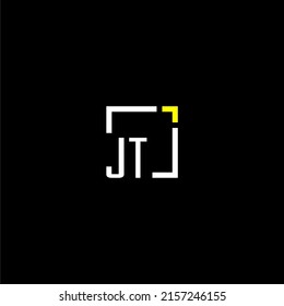 JT initial monogram logo with square style design