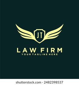 JT initials design modern legal attorney law firm lawyer advocate consultancy business logo vector