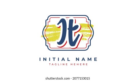 Jt Initials, handwriting logo vector