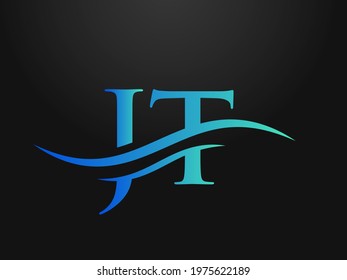 JT Letter Linked Logo for business and company identity. Initial Letter JT Logo Vector Template