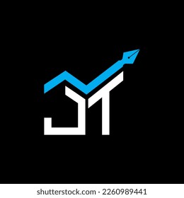 Logo de la carta JT diseño creativo con gráfico vectorial, logotipo JT simple y moderno.