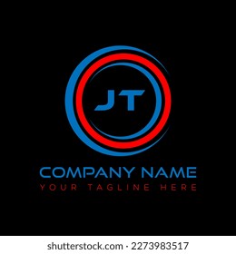 JT letter logo creative design. JT unique design.
