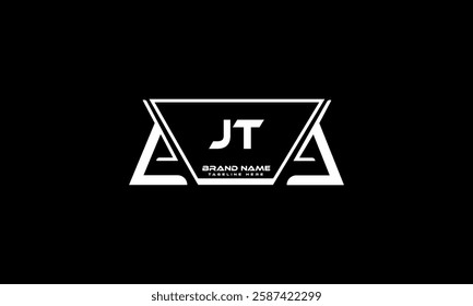 JT letter logo design on black background. JT creative initials letter logo concept. JT unique design.