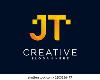 JT Letter Logo Design Template