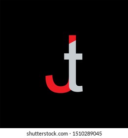 JT Letter monogram with abstrac concept style design