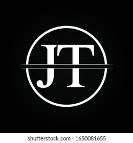 Vorlage für die Design-Vektorillustration für JT-Buchstaben vom Typ Logo. Abstrakter Letter JT Logo Design