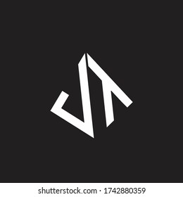 JT Logo monogram with standout triangle shape ribbon design template