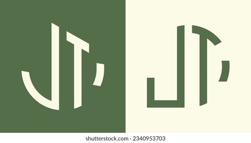 JT modern initial letter logo design vector bundle. It will be suitable for which company or brand name start those initial.