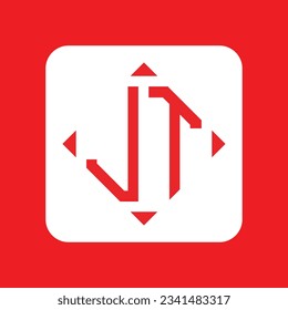 JT modern initial monogram logo design vector. It will be suitable for which company or brand name start those initial.