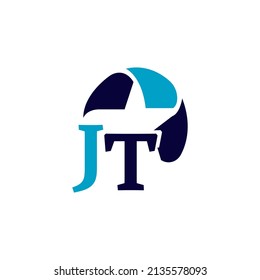 JT monogram initials letter concept. JT icon logo design. JT elegant and Professional letter icon design.