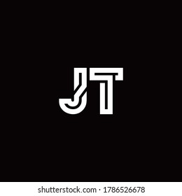 JT monogram logo with abstract line design template