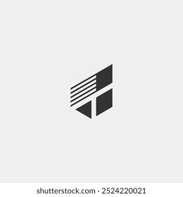 Logotipo del monograma de JT en estilo industrial contemporáneo blanco y negro.