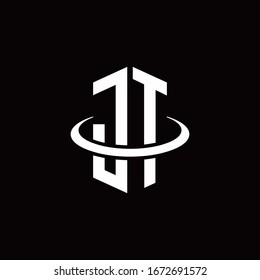 JT monogram logo in a hexagon style and surrounded by a ring