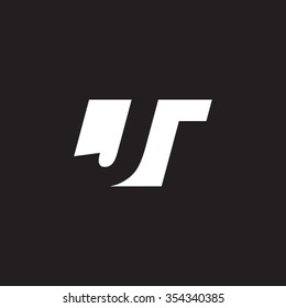 JT negative space letter logo black background