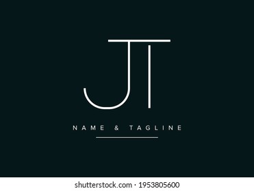 JT or TJ Abstract initial monogram letter alphabet logo