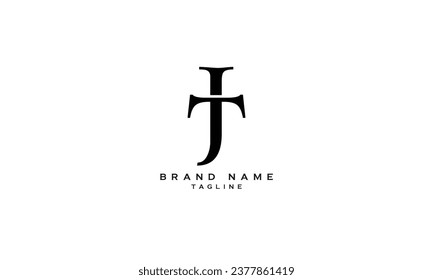 JT, TJ, Abstract initial monogram letter alphabet logo design