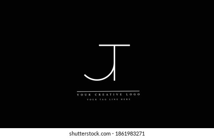 JT or TJ abstract vector logo monogram template