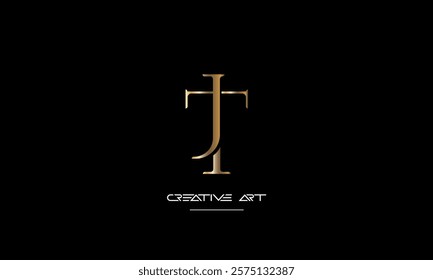 JT, TJ, J, T abstract letters logo monogram