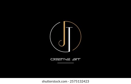 JT, TJ, J, T abstract letters logo monogram