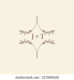 JT wedding initial logo letters in high quality professional design that will print well across any print media
