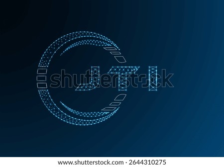 JTI low poly letter logo vector design. JTI lower poly logo design. Low poly logo.