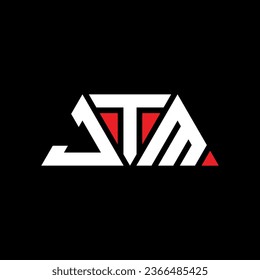 Diseño del logotipo de la letra triangular JTM con forma triangular. Monograma de diseño del logotipo del triángulo JTM. Plantilla de logotipo vectorial de triángulo JTM con color rojo. Logotipo triangular JTM Diseño sencillo, elegante y lujoso.