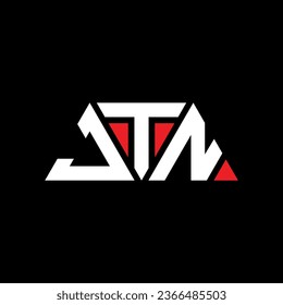 JTN triangle letter logo design with triangle shape. JTN triangle logo design monogram. JTN triangle vector logo template with red color. JTN triangular logo Simple, Elegant, and Luxurious design.