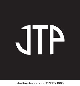 JTP-Brief-Logo-Design auf schwarzem Hintergrund. JTP Creative Initials Buchstaben Logo Konzept. Design der JTP-Buchstaben.
