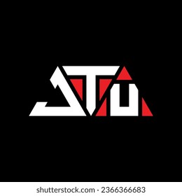 JTU triangle letter logo design with triangle shape. JTU triangle logo design monogram. JTU triangle vector logo template with red color. JTU triangular logo Simple, Elegant, and Luxurious design.