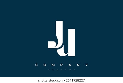 JU Abstract Geometric Logo Design. Modern and elegant logo design with simplistic typography elements, showcasing branding excellence.
