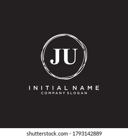 JU Beauty vector initial logo, handwriting logo of initial signature, wedding, fashion, jewerly, boutique, floral and botanical with creative template for any company or business.