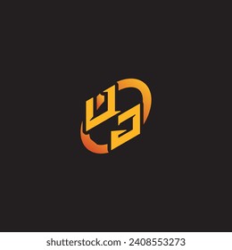JU combination letter unique initials logo esport for gaming team, youtube, twitch