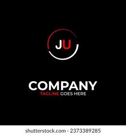 Plantilla de diseño de logotipo de letras modernas creativas de JU