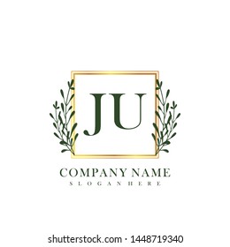 JU Initial beauty floral logo template