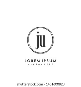 JU Initial beauty monogram logo vector