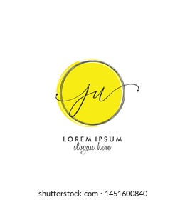 JU Initial beauty monogram logo vector