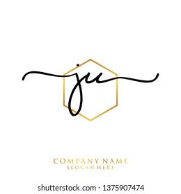 JU Initial handwriting logo template