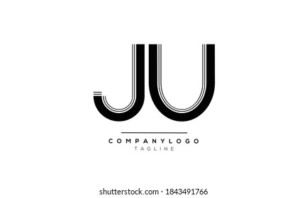 JU initials monogram letter text alphabet logo design