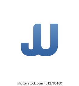 JU letter icon logo connected